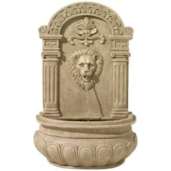 Lion Face 31" High Sandstone Finish Wall Fountain -Golden Lighting Shop lion face 31 inch high sandstone finish wall fountain r6050