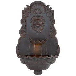 Lion Head 31 1/2" High Indoor Outdoor Bronze Wall Fountain -Golden Lighting Shop lion head 31 and one half inch high indoor outdoor bronze wall fountain 26052