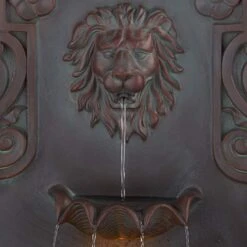 Lion Head 31 1/2" High Indoor Outdoor Bronze Wall Fountain -Golden Lighting Shop lion head 31 and one half inch high indoor outdoor bronze wall fountain 26052views1