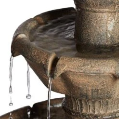 Louvre 44" High Gray 3-Tier LED Outdoor Floor Water Fountain -Golden Lighting Shop louvre 44 inch high gray 3 tier led outdoor floor water fountain 95v44views3