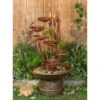 Water Lilies And Cat Tails 33" High Rustic Garden Fountain 2 Water Lilies And Cat Tails 33" High Rustic Garden Fountain -Golden Lighting Shop m3249 outdoor indoor living