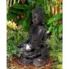 Meditating Buddha 24" High Bubbler Fountain With Light -Golden Lighting Shop m5794 outdoor living asian