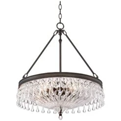 Macey 20 1/4" Wide Traditional Bronze Finish Crystal Chandelier -Golden Lighting Shop macey 20 and one quarter inch wide traditional bronze finish crystal chandelier 15e92