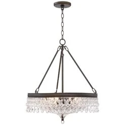 Macey 20 1/4" Wide Traditional Bronze Finish Crystal Chandelier -Golden Lighting Shop macey 20 and one quarter inch wide traditional bronze finish crystal chandelier 15e92views2