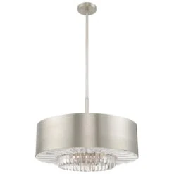 Madison 24" Wide Brushed Nickel Drum Pendant Light -Golden Lighting Shop madison 24 inch wide brushed nickel drum pendant light 73g92views1