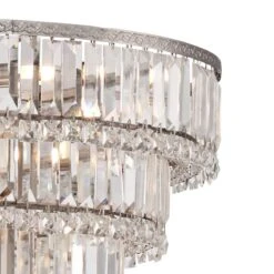Magnificence 24 1/2"W Satin Nickel And Crystal LED 15-Light Chandelier -Golden Lighting Shop magnificence 24 and one half inchw satin nickel and crystal led 15 light chandelier 1d961views1