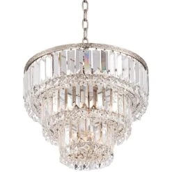 Magnificence Satin Nickel 14 1/4" Wide Crystal Chandelier -Golden Lighting Shop magnificence satin nickel 14 and one quarter inch wide crystal chandelier 6d503views2