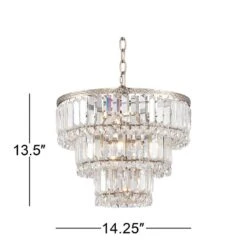 Magnificence Satin Nickel 14 1/4" Wide Crystal Chandelier -Golden Lighting Shop magnificence satin nickel 14 and one quarter inch wide crystal chandelier 6d503views3