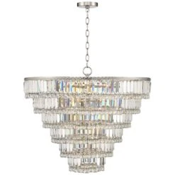 Magnificence Satin Nickel 28 1/2" Wide 21-Light Crystal Chandelier -Golden Lighting Shop magnificence satin nickel 28 and one half inch wide 21 light crystal chandelier 88m28views4