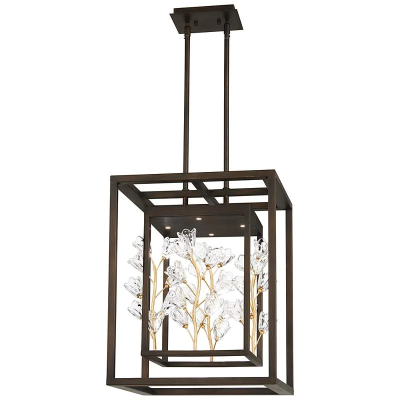 Maison Des Fleurs 18 1/4" Wide Bronze 4-Light LED Pendant Light 4 Maison Des Fleurs 18 1/4" Wide Bronze 4-Light LED Pendant Light - Image 2