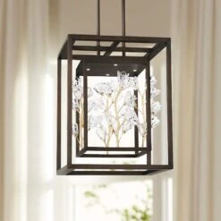 Maison Des Fleurs 18 1/4" Wide Bronze 4-Light LED Pendant Light