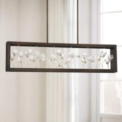 Maison Des Fleurs 18 1/4" Wide Bronze 6-Light LED Island Pendant