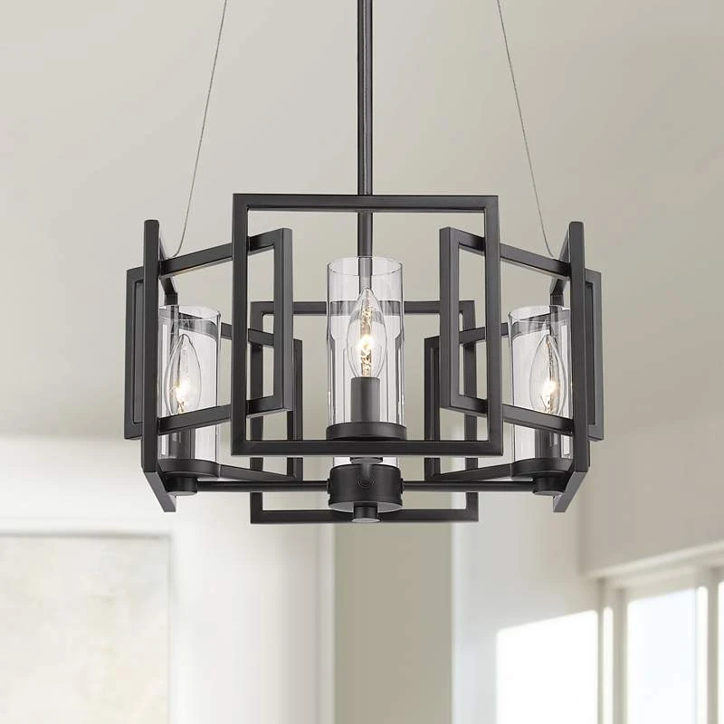 Golden Lighting Marco 16" Wide Matte Black Geometric 4-Light Pendant 3 Golden Lighting Marco 16" Wide Matte Black Geometric 4-Light Pendant