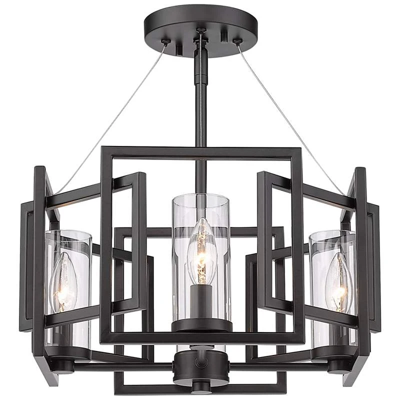Golden Lighting Marco 16" Wide Matte Black Geometric 4-Light Pendant 7 Golden Lighting Marco 16" Wide Matte Black Geometric 4-Light Pendant - Image 5