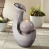 Maria 31 1/2" High Ivory Ceramic LED Floor Water Fountain