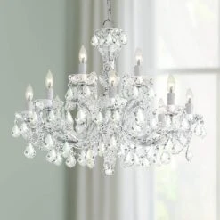 Maria Theresa 29" Wide Polished Chrome 12-Light Chandelier