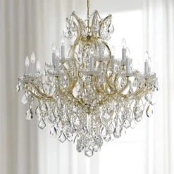 Maria Theresa 35" Wide 19-Light Gold And Crystal Chandelier