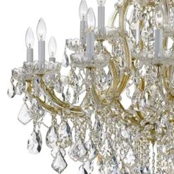 Maria Theresa 35" Wide 19-Light Gold And Crystal Chandelier -Golden Lighting Shop maria theresa 35 inch wide 19 light gold and crystal chandelier 1k260views1
