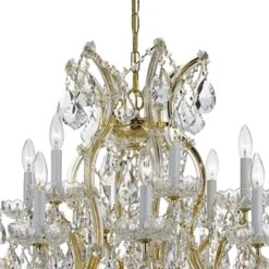Maria Theresa 35" Wide 19-Light Gold And Crystal Chandelier -Golden Lighting Shop maria theresa 35 inch wide 19 light gold and crystal chandelier 1k260views2