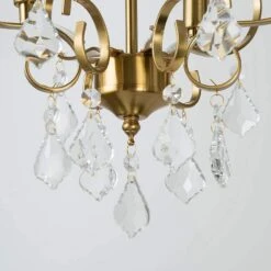 Marley 13" Wide Gold Metal And Crystal 3-Light Chandelier -Golden Lighting Shop marley 13 inch wide gold metal and crystal 3 light chandelier 91t32views2