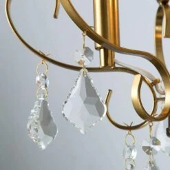 Marley 13" Wide Gold Metal And Crystal 3-Light Chandelier -Golden Lighting Shop marley 13 inch wide gold metal and crystal 3 light chandelier 91t32views3