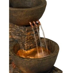 Mason 35" High Faux Stone LED Floor Fountain -Golden Lighting Shop mason 35 inch high faux stone led floor fountain v7837views1