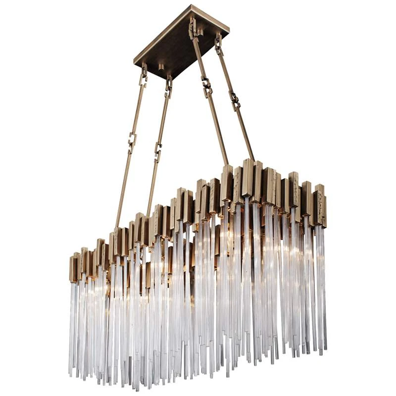 Matrix 36 1/2" Wide Havana Gold 6-Light Kitchen Island Light Pendant 4 Matrix 36 1/2" Wide Havana Gold 6-Light Kitchen Island Light Pendant - Image 2