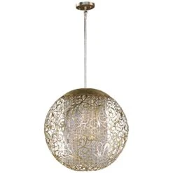 Maxim Arabesque 23" Wide Round Golden Silver Pendant Light -Golden Lighting Shop maxim arabesque 23 inch wide round golden silver pendant light v3357