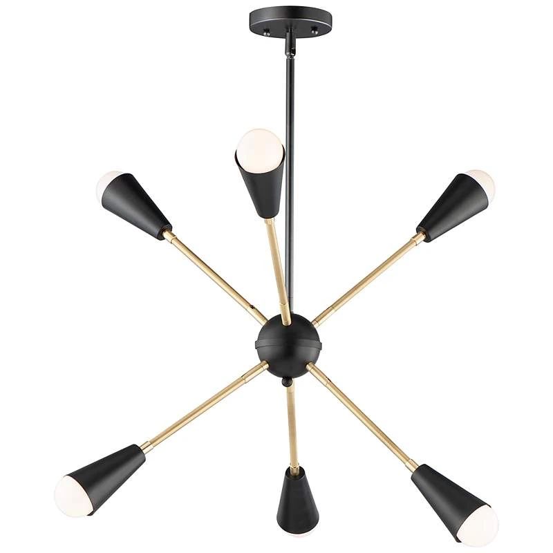 Maxim Lovell 26" Wide Black 6-Light LED Pendant Light 4 Maxim Lovell 26" Wide Black 6-Light LED Pendant Light - Image 2