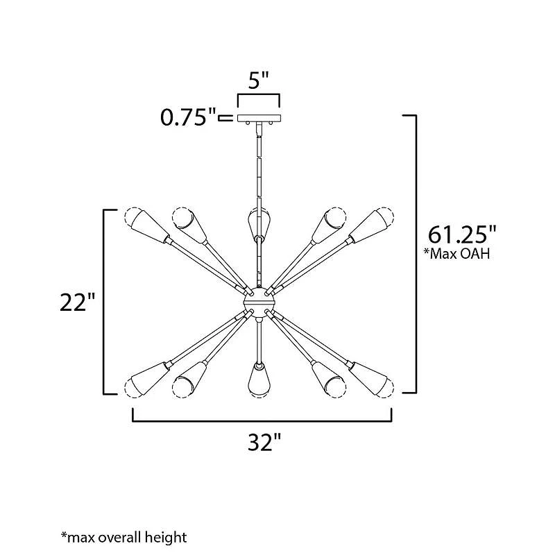 Maxim Lovell 32" Wide Black 10-Light LED Pendant Light 4 Maxim Lovell 32" Wide Black 10-Light LED Pendant Light - Image 2