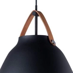 Maxim Nordic 14 1/4" Wide Tan Leather And Black Modern Pendant Light -Golden Lighting Shop maxim nordic 14 and one quarter inch wide tan leather and black modern pendant light 262c1views3