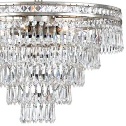 Mercer 20"W Olde Silver And Crystal Convertible Chandelier -Golden Lighting Shop mercer 20 inchw olde silver and crystal convertible chandelier 40k36views1