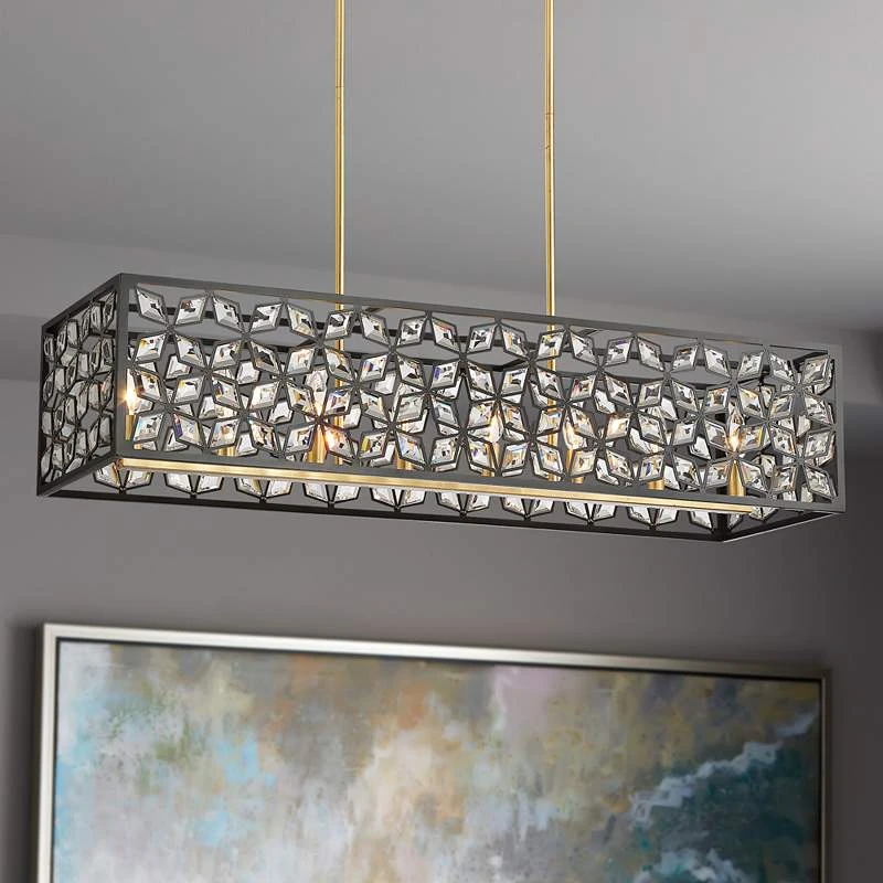 Metropolitan Brookcrest 39 1/4" Wide Crystal Kitchen Island Light 3 Metropolitan Brookcrest 39 1/4" Wide Crystal Kitchen Island Light