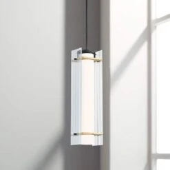 Midnight Gold 5 1/2"W Sand Coal And Honey Gold LED Mini-Pendant