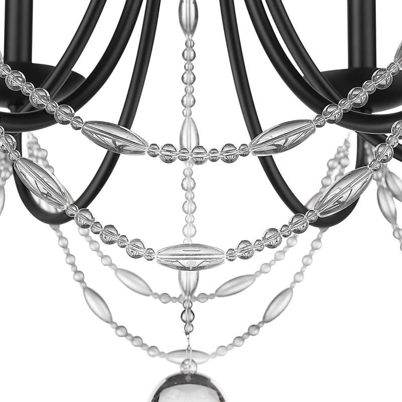 Golden Lighting Mirabella 25 1/2" Wide Matte Black Metal 6-Light Chandelier 6 Golden Lighting Mirabella 25 1/2" Wide Matte Black Metal 6-Light Chandelier - Image 4