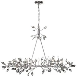Misthaven 50"W Silver Leaf Kitchen Island Light Chandelier 6 Misthaven 50"W Silver Leaf Kitchen Island Light Chandelier -Golden Lighting Shop misthaven 50 inchw silver leaf kitchen island light chandelier 78y12