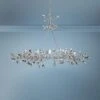 Misthaven 50"W Silver Leaf Kitchen Island Light Chandelier -Golden Lighting Shop misthaven 50 inchw silver leaf kitchen island light chandelier 78y12cropped