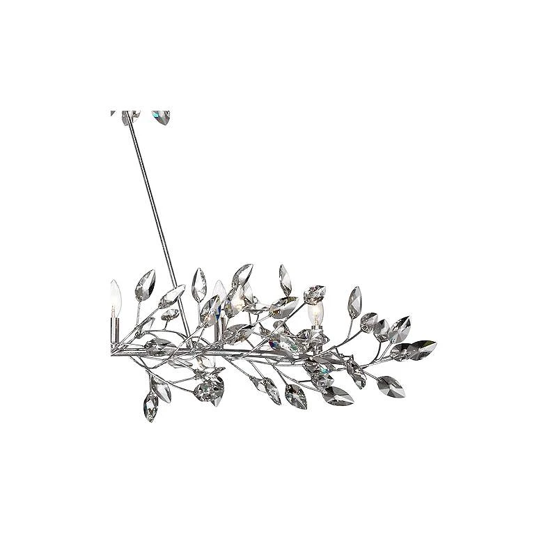 Misthaven 50"W Silver Leaf Kitchen Island Light Chandelier 5 Misthaven 50"W Silver Leaf Kitchen Island Light Chandelier - Image 3