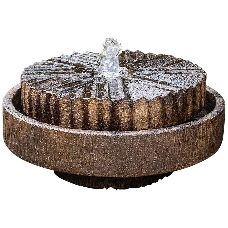 Modern Millstone 14 1/2"H Relic Lava LED Outdoor Fountain 4 Modern Millstone 14 1/2"H Relic Lava LED Outdoor Fountain - Image 2