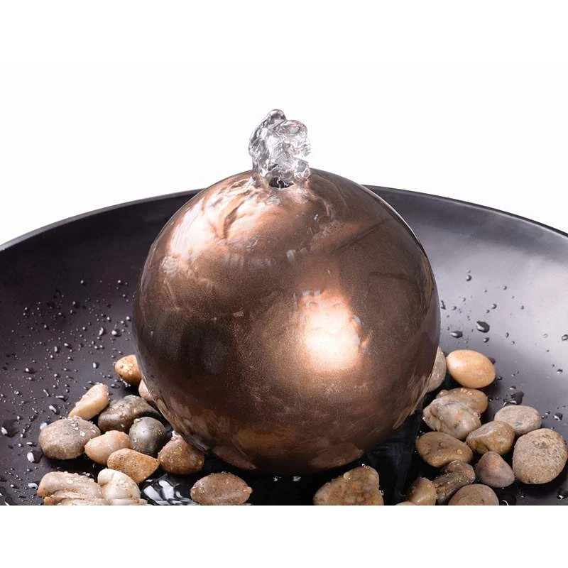 Modern Orb 35 1/2" Slate And Copper Bubbler Floor Fountain 7 Modern Orb 35 1/2" Slate And Copper Bubbler Floor Fountain - Image 5