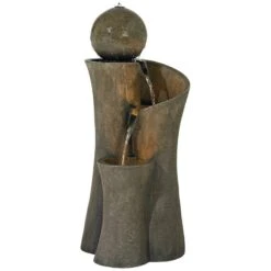 Modern Sphere Curve Cascading 39 1/2" High LED Fountain -Golden Lighting Shop modern sphere curve cascading 39 and one half inch high led fountain r6342