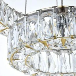 Monroe 17 3/4" Wide Gold And Crystal 2-Tier LED Chandelier -Golden Lighting Shop monroe 17 and three quarter inch wide gold and crystal 2 tier led chandelier 78k60views2