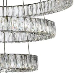 Monroe 31 1/2" Wide Chrome 3-Ring LED Chip Pendant 5 Monroe 31 1/2" Wide Chrome 3-Ring LED Chip Pendant -Golden Lighting Shop monroe 31 and one half inch wide chrome 3 ring led chip pendant 43m18views1