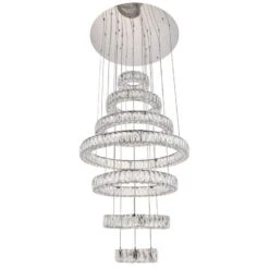 Monroe 33 1/2" Wide Chrome And Crystal 7-Tier LED Chandelier -Golden Lighting Shop monroe 33 and one half inch wide chrome and crystal 7 tier led chandelier 77h96views1