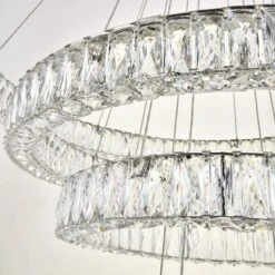 Monroe 42" Wide Chrome And Crystal 4-Tier LED Chandelier -Golden Lighting Shop monroe 42 inch wide chrome and crystal 4 tier led chandelier 77h98views2
