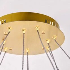 Monroe 42" Wide Gold And Crystal 2-Tier LED Ring Chandelier -Golden Lighting Shop monroe 42 inch wide gold and crystal 2 tier led ring chandelier 79x03views4