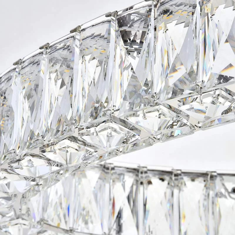 Monroe 48" Wide Chrome And Crystal 2-Tier Oval LED Chandelier 6 Monroe 48" Wide Chrome And Crystal 2-Tier Oval LED Chandelier - Image 4