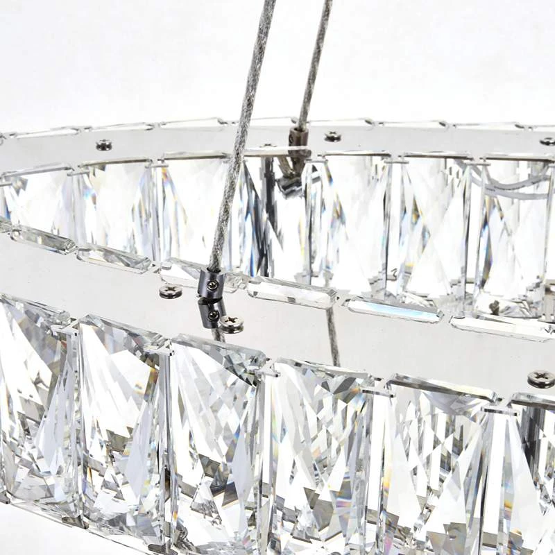 Monroe 48" Wide Chrome And Crystal 2-Tier Oval LED Chandelier 7 Monroe 48" Wide Chrome And Crystal 2-Tier Oval LED Chandelier - Image 5