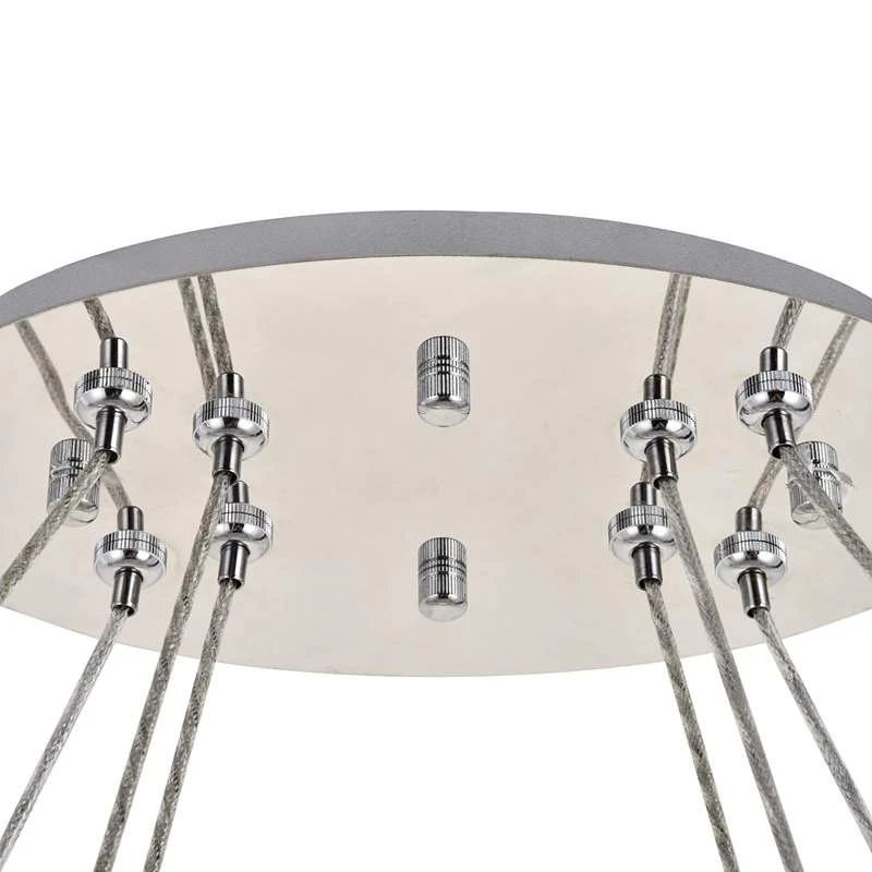 Monroe 48" Wide Chrome And Crystal 2-Tier Oval LED Chandelier 8 Monroe 48" Wide Chrome And Crystal 2-Tier Oval LED Chandelier - Image 6