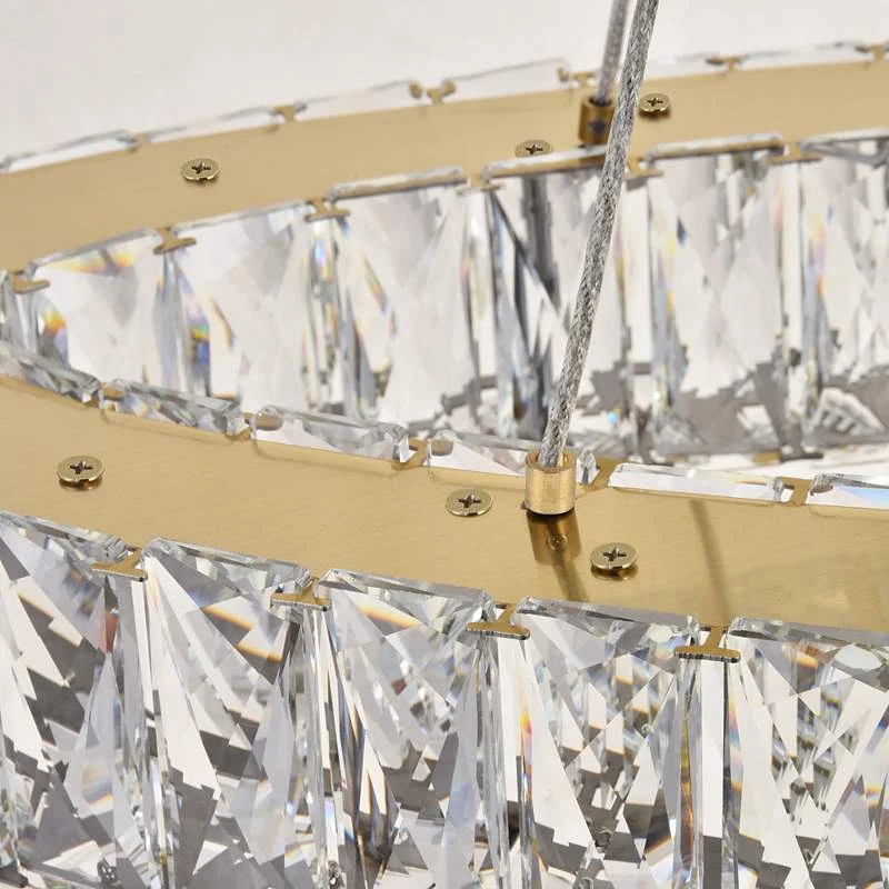 Monroe 48" Wide Gold And Crystal 2-Tier Oval LED Chandelier 7 Monroe 48" Wide Gold And Crystal 2-Tier Oval LED Chandelier - Image 5